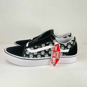 Vans Comfycush Old Skool Scribble Flower Daisy Black Sneaker Size 10.5 Men